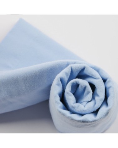 Drap housse flanelle en Molleton Bleu ciel 90x200 cm