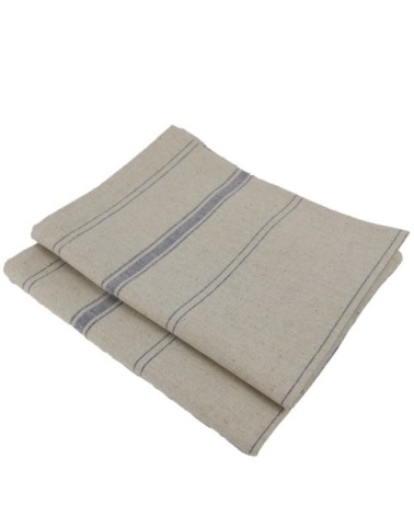 Lot de 2 torchons métis en Lin Bleu