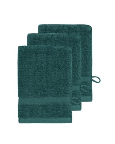 Lot de 3 gants de toilette 600 g/m² petrol 16x22 cm