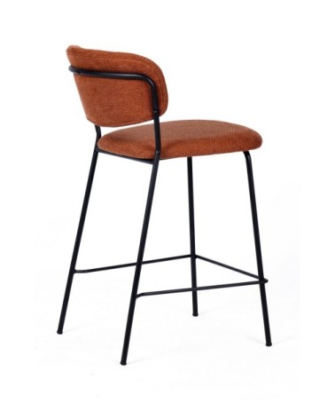 Tabouret de comptoir tissu orange