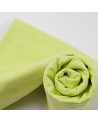 Drap housse flanelle en Molleton Vert anis 160x200 cm