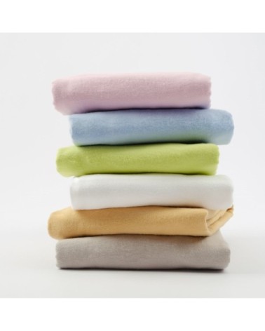 Drap housse flanelle en Molleton Vert anis 160x200 cm