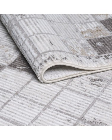 Tapis vintage motif géométriques avec franges beige 160x230