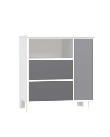 Commode enfant à tiroirs bora en bois Gris 80x52x87