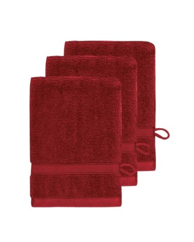 Lot de 3 gants de toilette 600 g/m² cardinal 16x22 cm