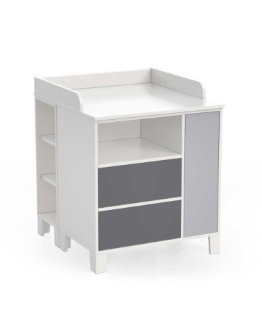 Commode enfant à tiroirs bora en bois Gris 80x52x87