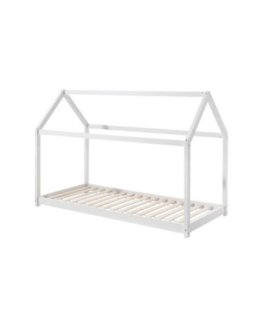 Lit cabane 90x200 sommier inclus blanc