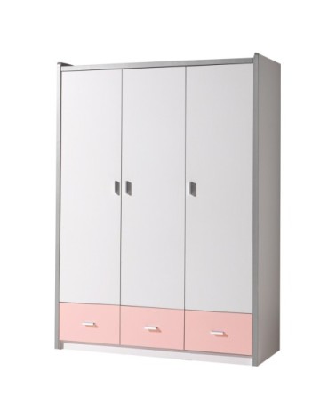 Armoire 3 portes rose