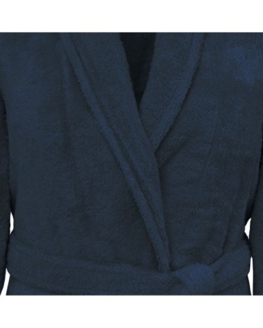 Peignoir col chale coton/modal Indigo L
