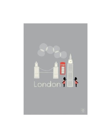 Affiche Londres en Papier Gris