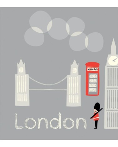 Affiche Londres en Papier Gris