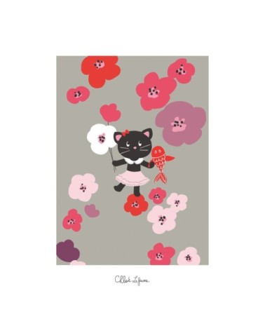 Lot 5 affiches Milly le chat en Papier Rose