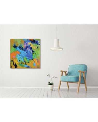 Tableau alu dibond reproduction originale secret azur 50x50cm