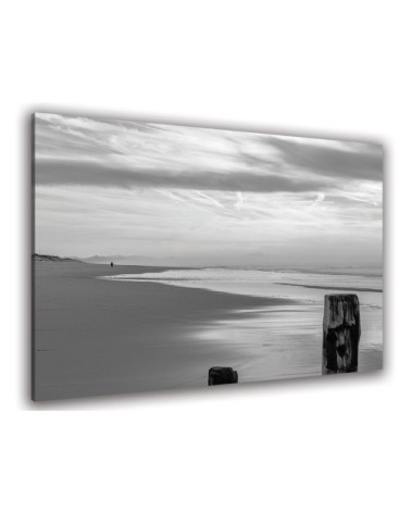 Tableau balade sur la plage à Hossegor toile imprimée 50x30cm