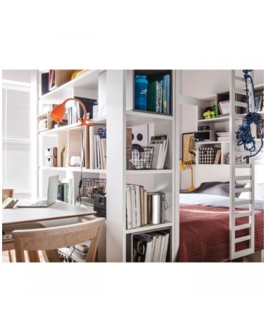 Bibliothèque multi-rangements H206 cm - Blanc