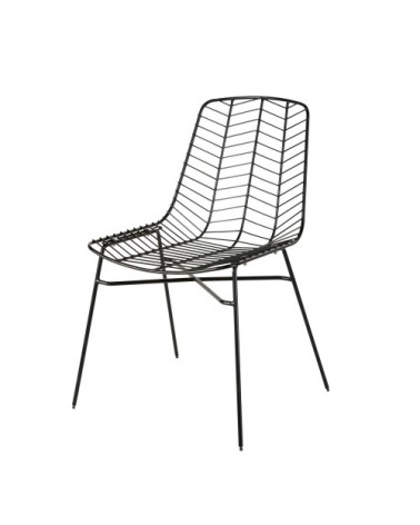 Chaise de jardin en métal ajouré noir mat