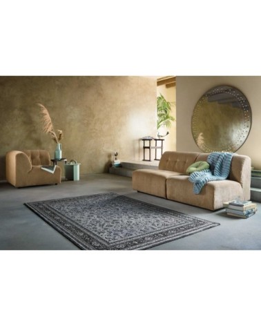 Tapis esprit rétro vintage tons de gris foncé 160x225