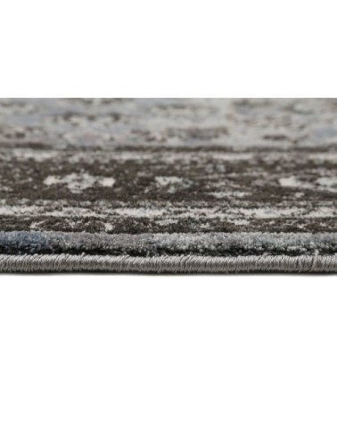 Tapis esprit rétro vintage tons de gris foncé 160x225