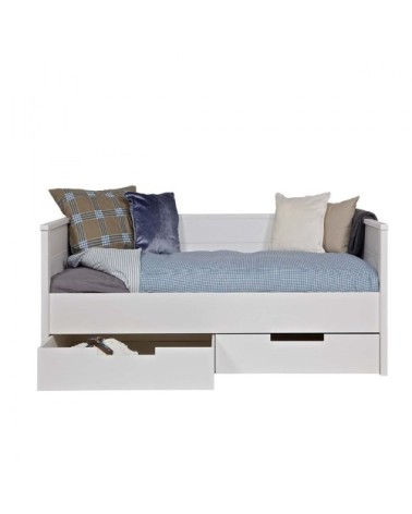 Cadre de lit banquette en pin fsc 90x200 blanc