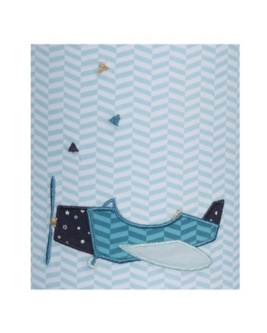 Lampe à Poser Pieds Métal en Coton Bleu