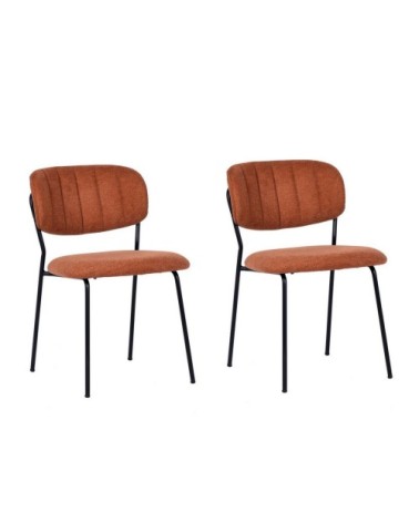 2 Chaises de repas tissu orange