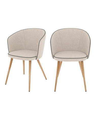 Chaise en tissu beige (lot de 2)
