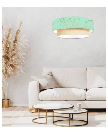 Suspension Double Feuille vert Ø 65 x H 30