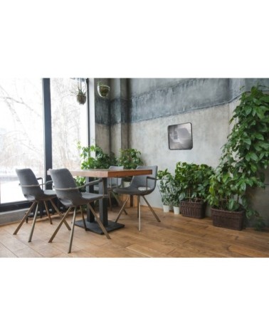 Miroir filaire métal fin carré noir 60x60cm