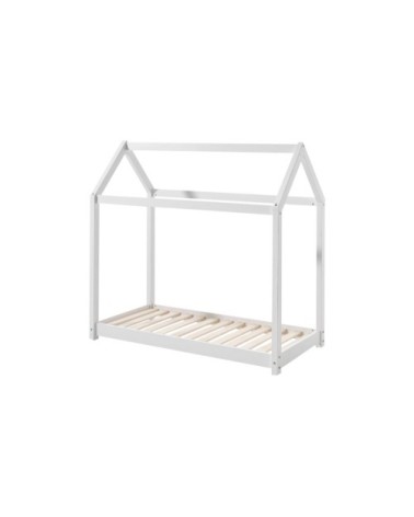 Lit cabane 70x140 sommier inclus blanc