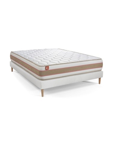 Pack matelas sommier kit 160x200 oreiller couette