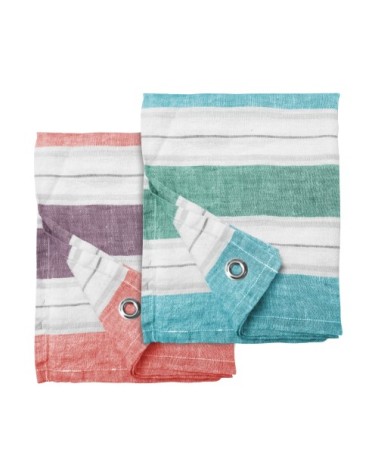 Set de deux torchons en lin 47x70 cm Multicolore