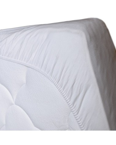 Protège matelas molleton en coton Blanc 90x190 cm