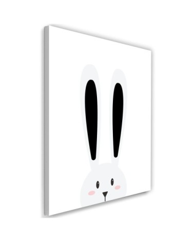 Tableau enfant rabbit ears noir et blanc 40x60