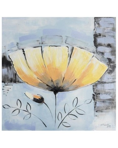 Tableau impression sur toile Corolle Jaune 60x60cm