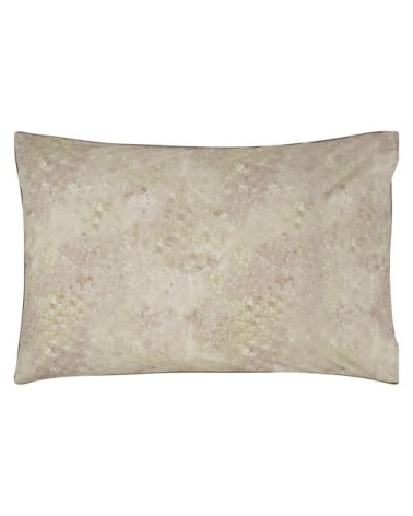 Taie d'oreiller imprimée en percale de coton beige 50x75