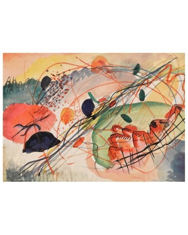 Tableau impression sur toile aquarelle 6 Wassily Kandinsky 80x100cm