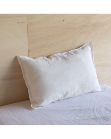 Taie d'oreiller en lin lavé crème 65x65