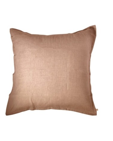 Taie d'oreiller en lin lavé rose 60x70