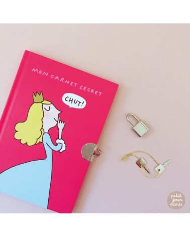 Carnet secret carton papier rose enfant