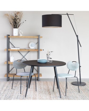 Lot de 2 chaises en tissu et métal gris