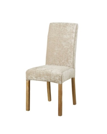 Housse de chaise en velours beige