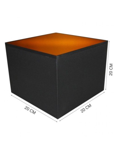 Abat-jour Chevet petit carré Noir et cuivre Ø 20 x H 20