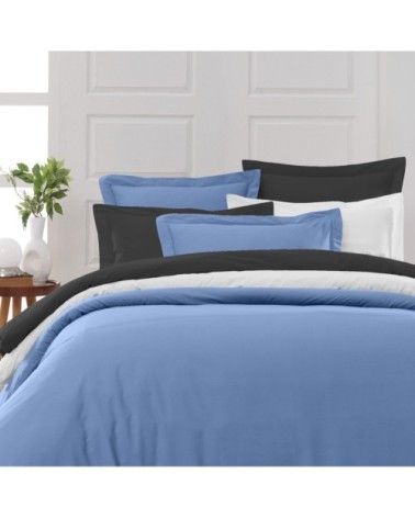 Drap housse en percale de coton Cobalt 160x200 cm
