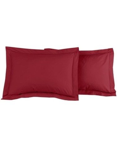 Lot de 2 taies d'oreiller en percale de coton cardinal 50x70 cm