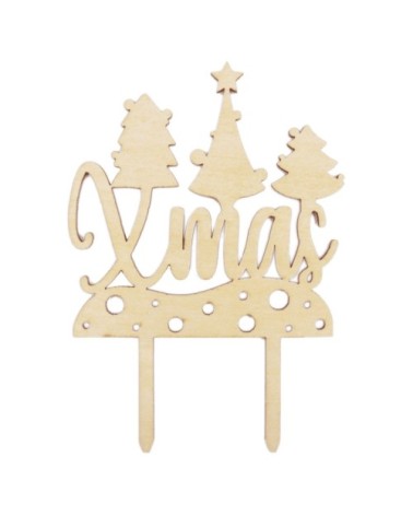 Cake topper en bois Christmas