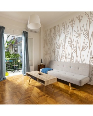 Papier peint panoramique leaves 425 x 250  beige