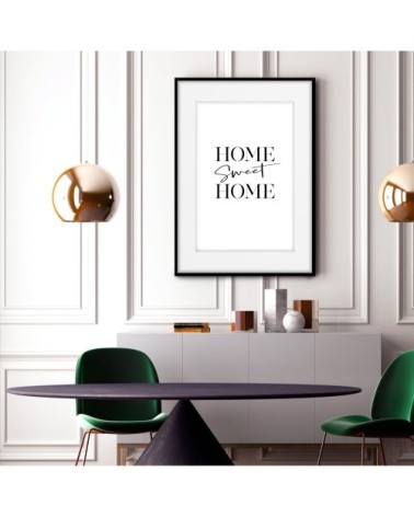 Affiche avec cadre noir - Home Sweet Home - 50x70