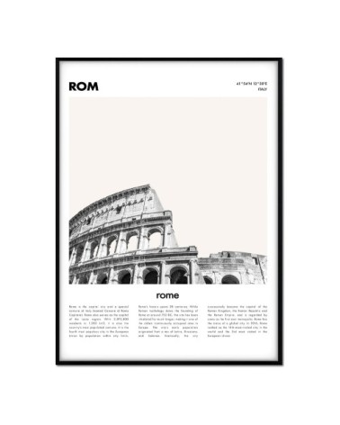 Affiche avec cadre noir - Description Rome - 50x70