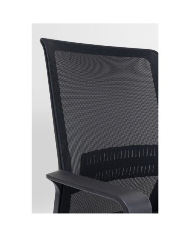 Chaise de bureau pivotante réglable à roulettes noire