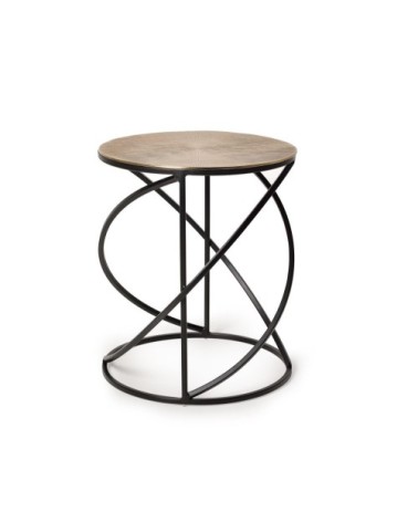 Table basse en métal et bronze